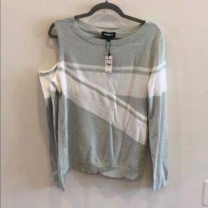 NWT. Express. Cold shoulder sweater mint green M